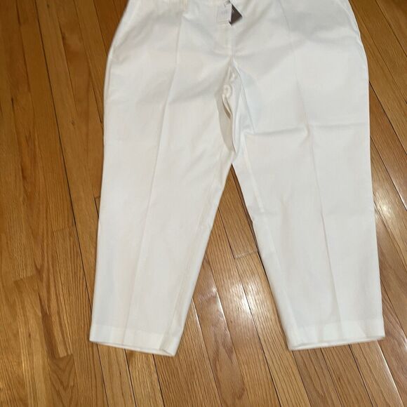 J Jill White Preppy Cropped Pants Womens Plus Size 26W Cotton Textured NEW W TAG - Picture 10 of 11